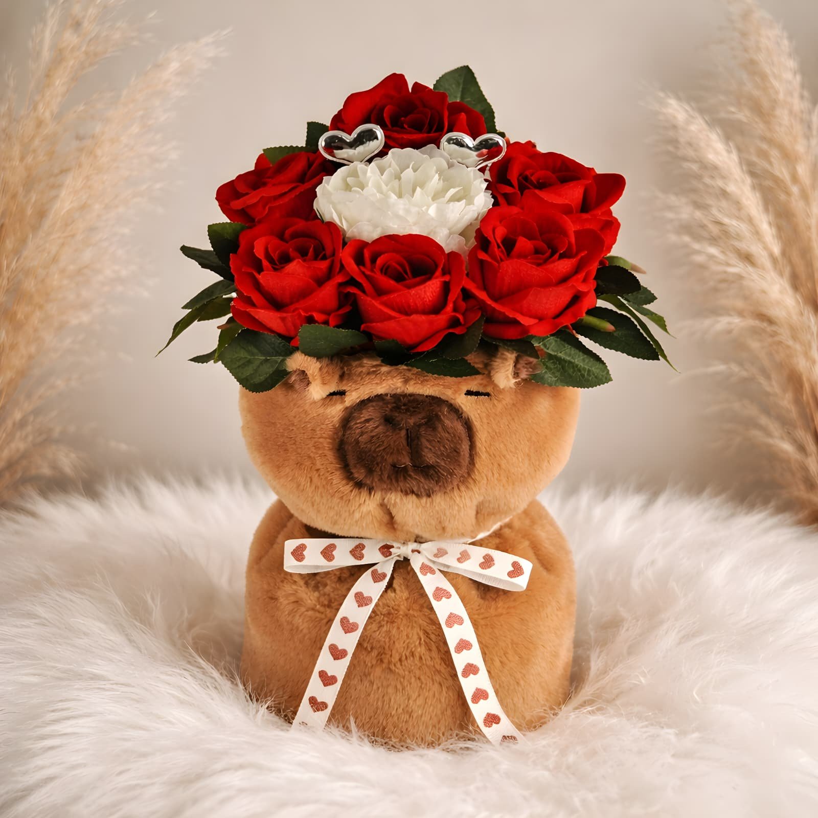 Капибара букет с рози